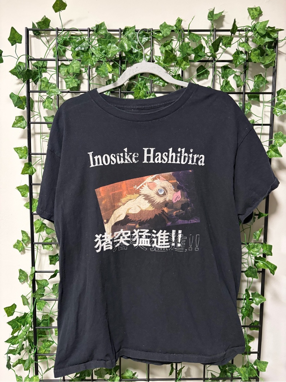 Demon Slayer Inosuke Hashibira Black Graphic Tee